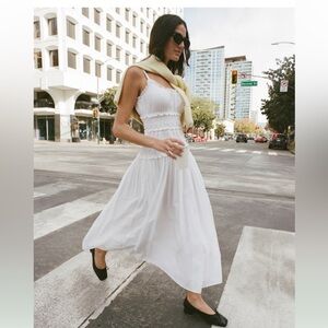 Abercrombie & Fitch White Midi Dress